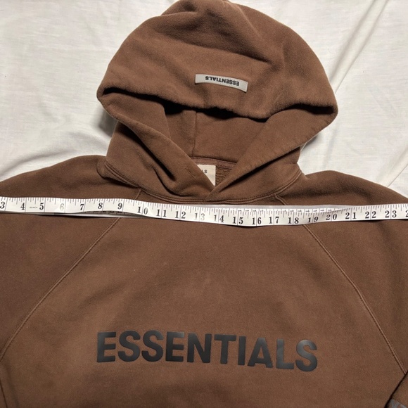 Essentials hoodie in dark brown Features front pocket and hood - Picture 10 of 11